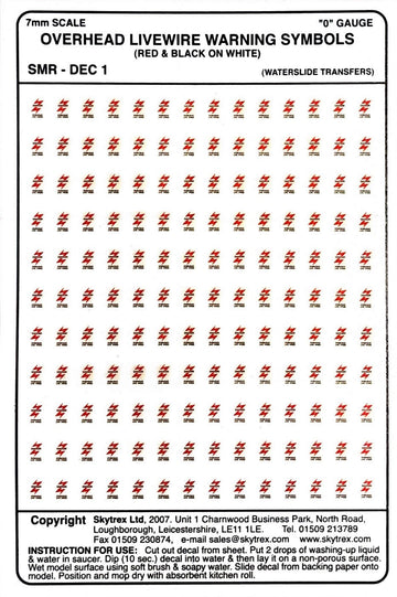 Over head Livewire Warning Symbols Decals (Pack 1)